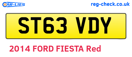 ST63VDY are the vehicle registration plates.
