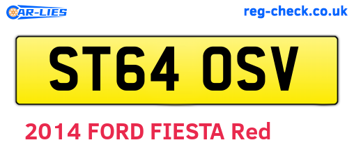 ST64OSV are the vehicle registration plates.