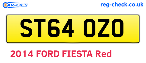 ST64OZO are the vehicle registration plates.