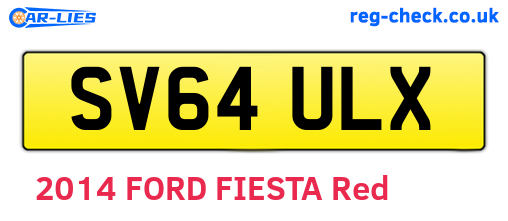 SV64ULX are the vehicle registration plates.