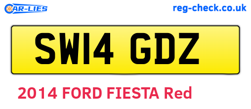 SW14GDZ are the vehicle registration plates.