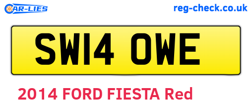 SW14OWE are the vehicle registration plates.