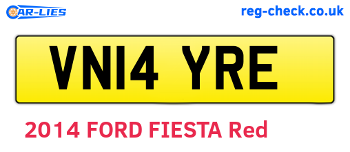 VN14YRE are the vehicle registration plates.