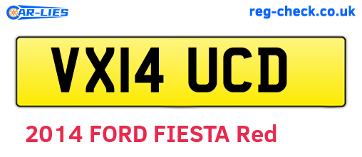 VX14UCD are the vehicle registration plates.