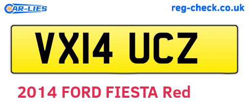 VX14UCZ are the vehicle registration plates.