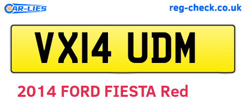 VX14UDM are the vehicle registration plates.