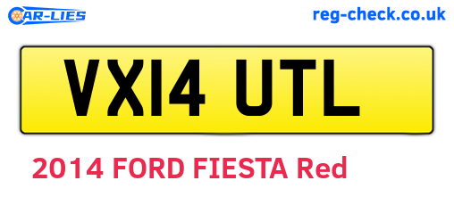VX14UTL are the vehicle registration plates.