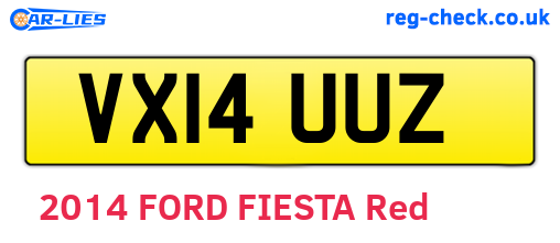 VX14UUZ are the vehicle registration plates.