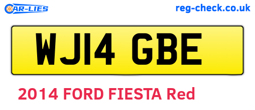 WJ14GBE are the vehicle registration plates.