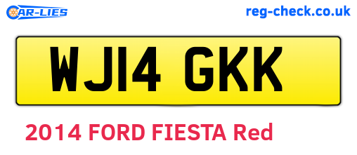 WJ14GKK are the vehicle registration plates.
