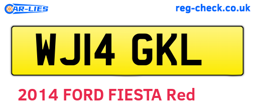WJ14GKL are the vehicle registration plates.