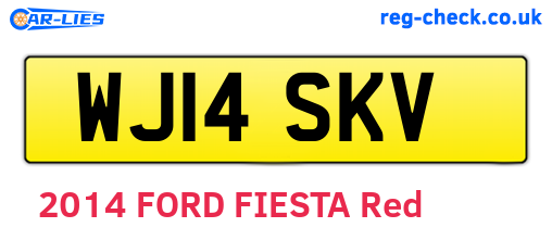 WJ14SKV are the vehicle registration plates.