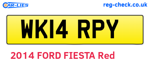 WK14RPY are the vehicle registration plates.