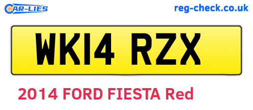 WK14RZX are the vehicle registration plates.