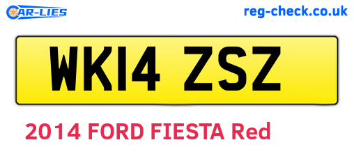 WK14ZSZ are the vehicle registration plates.