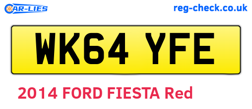 WK64YFE are the vehicle registration plates.