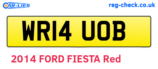 WR14UOB are the vehicle registration plates.