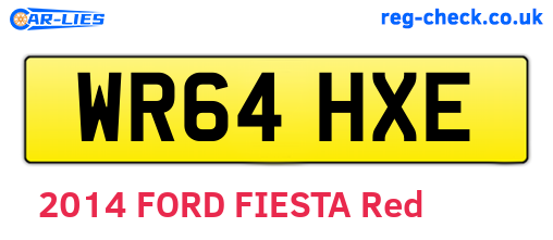 WR64HXE are the vehicle registration plates.