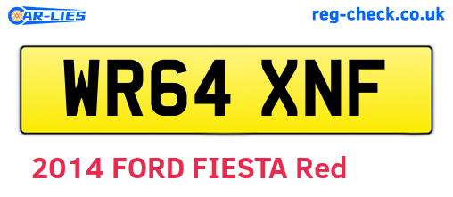 WR64XNF are the vehicle registration plates.