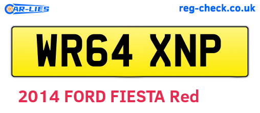 WR64XNP are the vehicle registration plates.