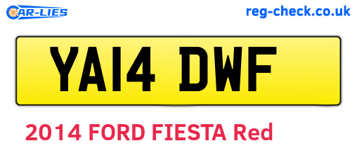 YA14DWF are the vehicle registration plates.