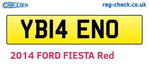 YB14ENO are the vehicle registration plates.