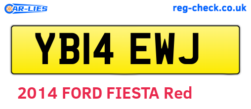 YB14EWJ are the vehicle registration plates.