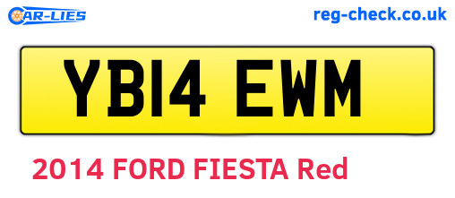 YB14EWM are the vehicle registration plates.