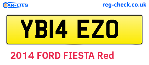 YB14EZO are the vehicle registration plates.