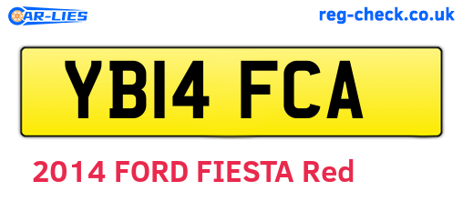 YB14FCA are the vehicle registration plates.