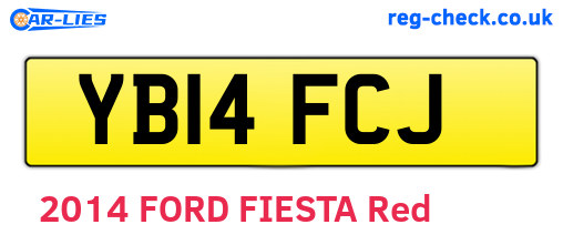 YB14FCJ are the vehicle registration plates.