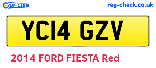 YC14GZV are the vehicle registration plates.