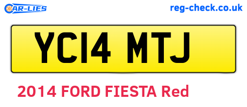 YC14MTJ are the vehicle registration plates.