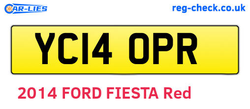 YC14OPR are the vehicle registration plates.
