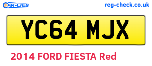 YC64MJX are the vehicle registration plates.
