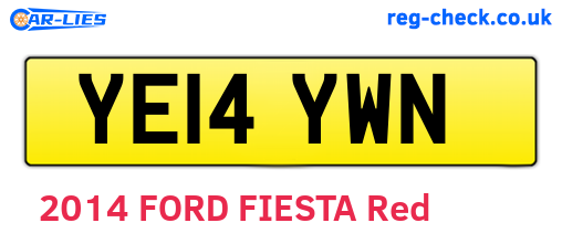 YE14YWN are the vehicle registration plates.