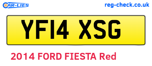 YF14XSG are the vehicle registration plates.