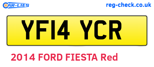 YF14YCR are the vehicle registration plates.