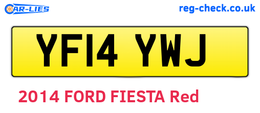YF14YWJ are the vehicle registration plates.