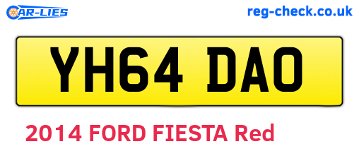 YH64DAO are the vehicle registration plates.