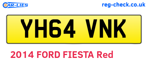 YH64VNK are the vehicle registration plates.
