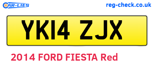 YK14ZJX are the vehicle registration plates.