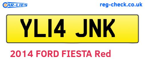 YL14JNK are the vehicle registration plates.