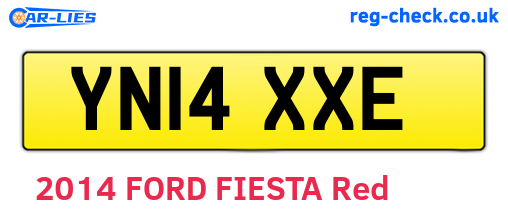 YN14XXE are the vehicle registration plates.