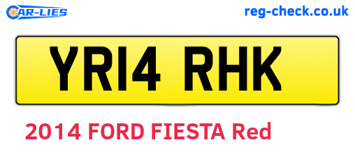 YR14RHK are the vehicle registration plates.