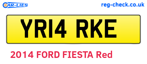 YR14RKE are the vehicle registration plates.