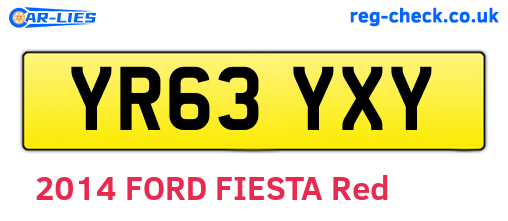YR63YXY are the vehicle registration plates.