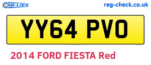 YY64PVO are the vehicle registration plates.