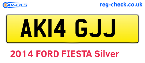 AK14GJJ are the vehicle registration plates.