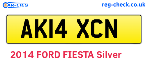 AK14XCN are the vehicle registration plates.